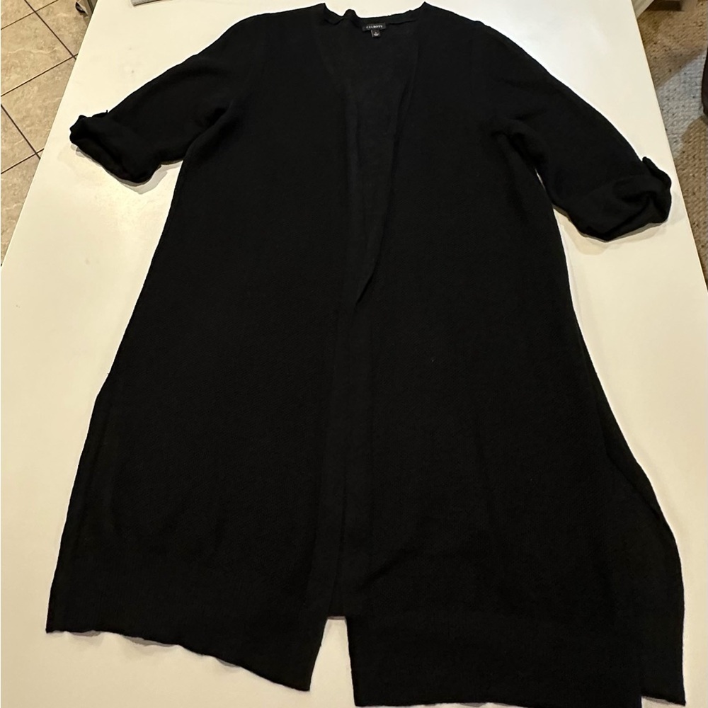 Talbots Black Open Front Cardigan Size Large - image 1